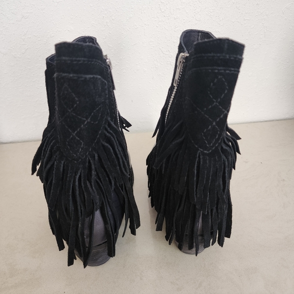 Free People Lawless Fringe Western Boots Western Fringe Size 38 7.5 - Picture 6 of 8
